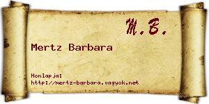 Mertz Barbara névjegykártya